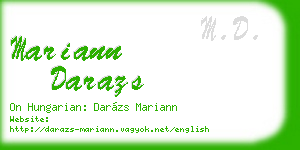 mariann darazs business card